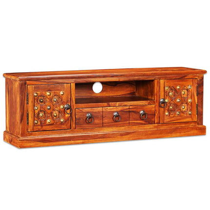 Meuble Tv Bois Massif De Sesham 120 X 30 X 40 Cm