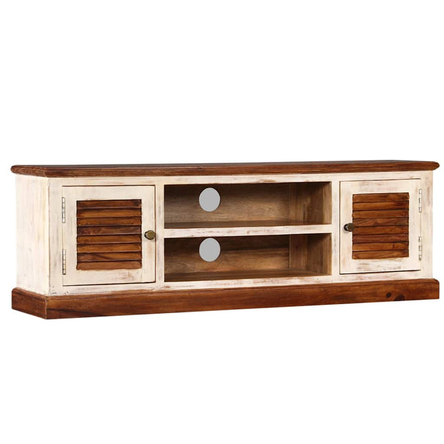 Meuble Tv Bois Massif De Manguier Et Sesham 120 X 30 X 40 Cm