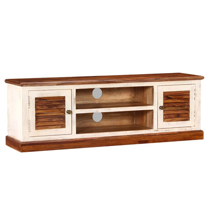 Meuble Tv Bois Massif De Manguier Et Sesham 120 X 30 X 40 Cm