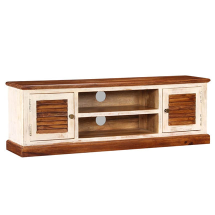 Meuble Tv Bois Massif De Manguier Et Sesham 120 X 30 X 40 Cm
