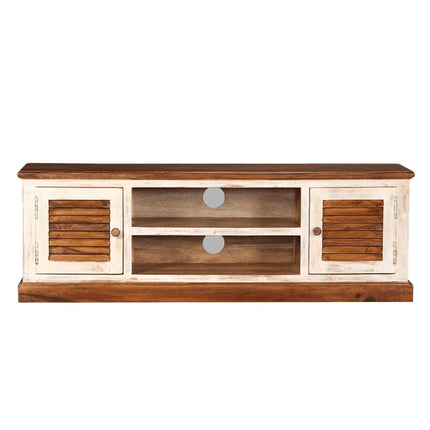 Meuble Tv Bois Massif De Manguier Et Sesham 120 X 30 X 40 Cm