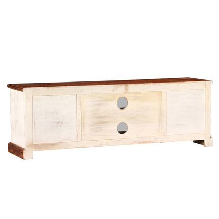 Meuble Tv Bois Massif De Manguier Et Sesham 120 X 30 X 40 Cm