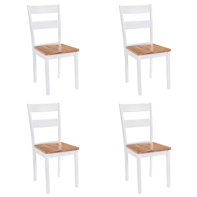 Chaises À Manger Lot De 4 Blanc Bois D'hévéa Massif