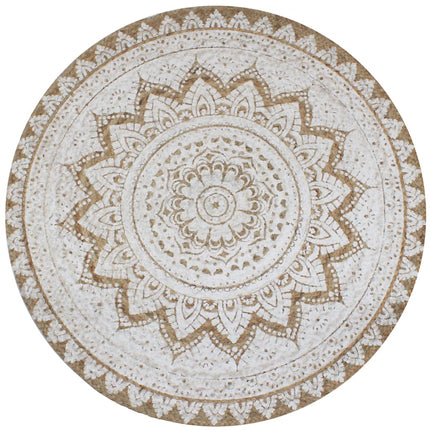 Tapis Jute Tressé Imprimé Rond