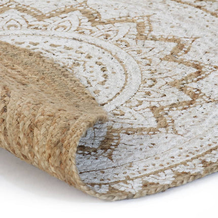 Tapis Jute Tressé Imprimé Rond