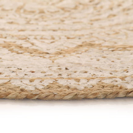 Tapis Jute Tressé Imprimé Rond