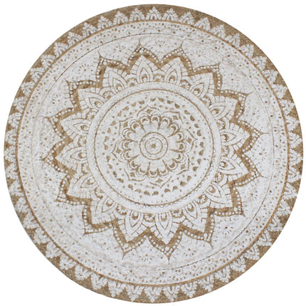 Tapis Jute Tressé Imprimé Rond