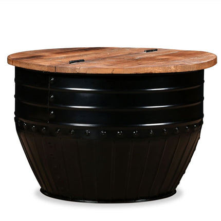 Table Basse Forme De Bol Avec Base En Acier Bois Recyclé