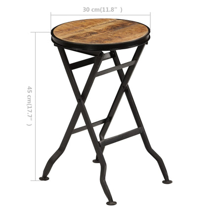 Bureau Avec Tabouret Pliant Bois De Manguier Massif 115X50X76Cm