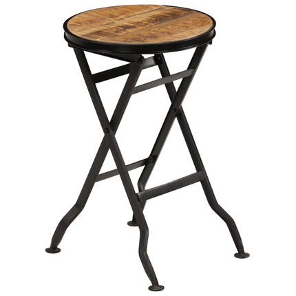 Bureau Avec Tabouret Pliant Bois De Manguier Massif 115X50X76Cm