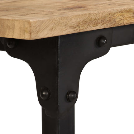 Bureau Avec Tabouret Pliant Bois De Manguier Massif 115X50X76Cm