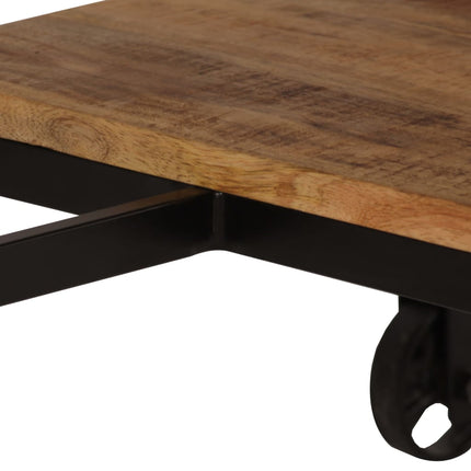 Bureau Avec Tabouret Pliant Bois De Manguier Massif 115X50X76Cm