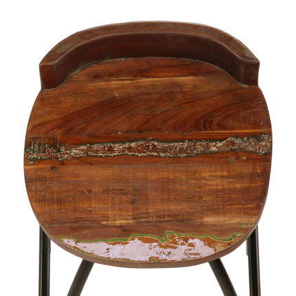 Tabourets De Bar Lot De 2 Bois De Récupération Massif