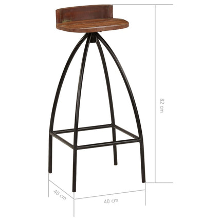Tabourets De Bar Lot De 2 Bois De Récupération Massif