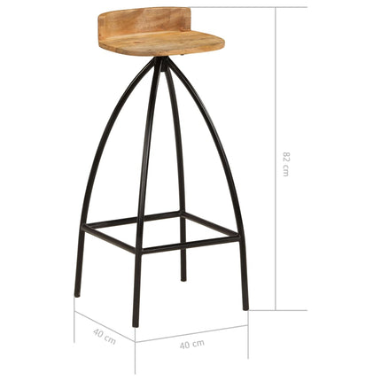 Chaises De Bar Lot De 2 Bois De Manguier Solide