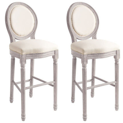 Tabourets De Bar Lot De 2 Blanc Lin