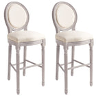 Tabourets De Bar Lot De 2 Blanc Lin