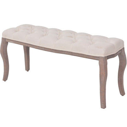 Banc Lin Bois Massif 110 X 38 X 48 Cm