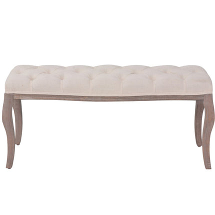 Banc Lin Bois Massif 110 X 38 X 48 Cm