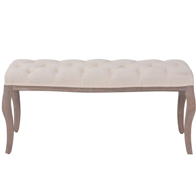 Banc Lin Bois Massif 110 X 38 X 48 Cm