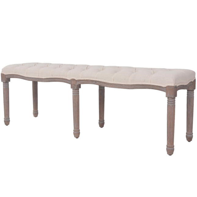 Banc Lin Bois Massif 150 X 40 X 48 Cm