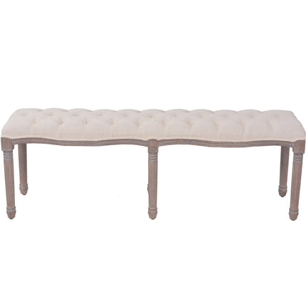 Banc Lin Bois Massif 150 X 40 X 48 Cm