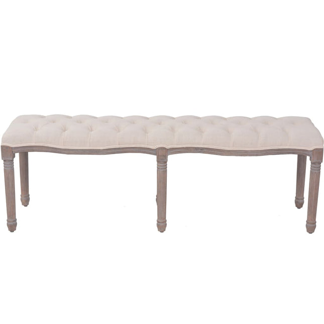 Banc Lin Bois Massif 150 X 40 X 48 Cm