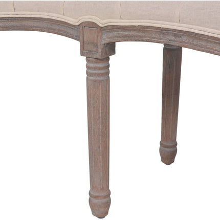 Banc Lin Bois Massif 150 X 40 X 48 Cm