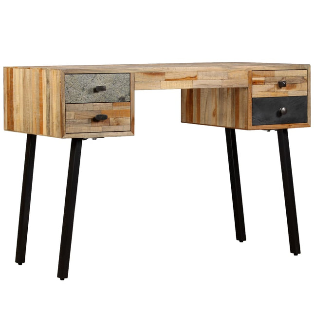 Bureau Teck De Récupération Massif 110 X 50 X 76 Cm