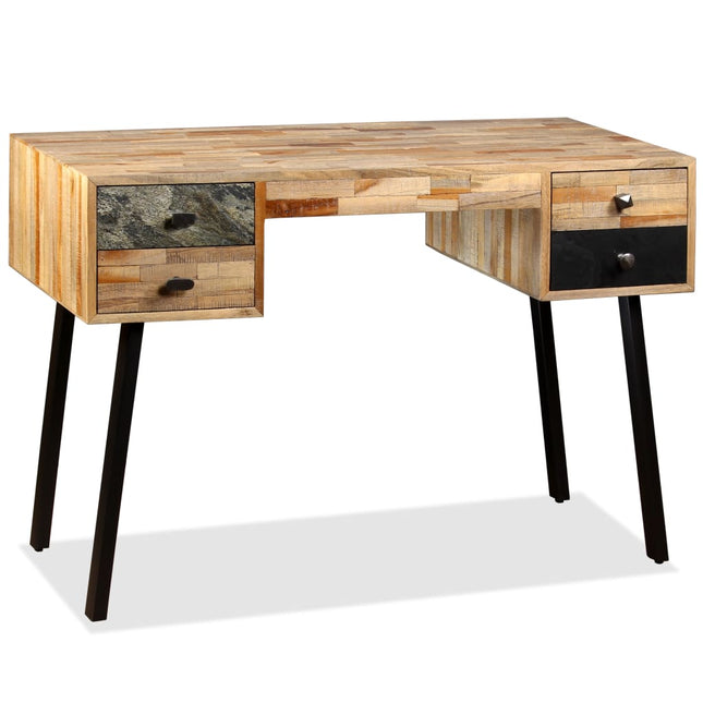 Bureau Teck De Récupération Massif 110 X 50 X 76 Cm