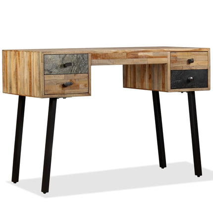 Bureau Teck De Récupération Massif 110 X 50 X 76 Cm