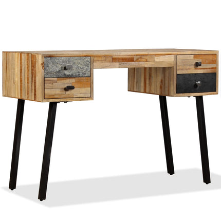 Bureau Teck De Récupération Massif 110 X 50 X 76 Cm