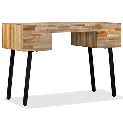 Bureau Teck De Récupération Massif 110 X 50 X 76 Cm