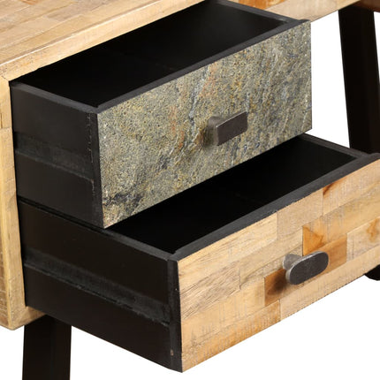 Bureau Teck De Récupération Massif 110 X 50 X 76 Cm