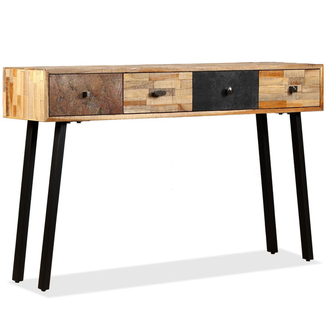 Table Console Teck Massif De Récupération 120 X 30 X 76 Cm