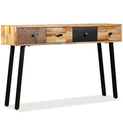 Table Console Teck Massif De Récupération 120 X 30 X 76 Cm