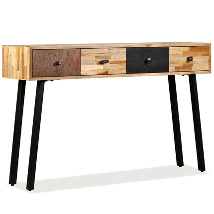 Table Console Teck Massif De Récupération 120 X 30 X 76 Cm