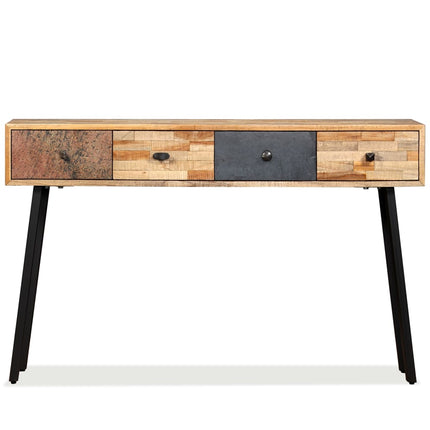 Table Console Teck Massif De Récupération 120 X 30 X 76 Cm