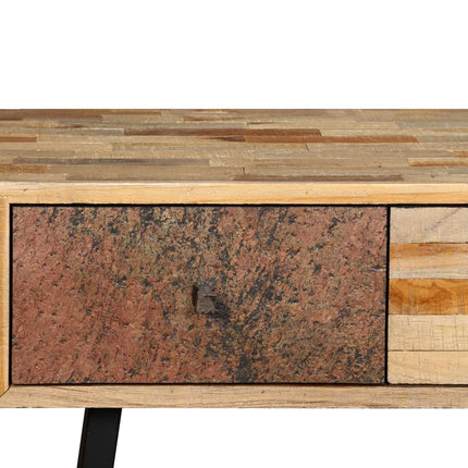 Table Console Teck Massif De Récupération 120 X 30 X 76 Cm