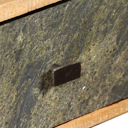 Table Basse Teck De Récupération Massif 90X65X40 Cm