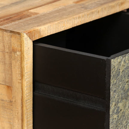 Table Basse Teck De Récupération Massif 90X65X40 Cm