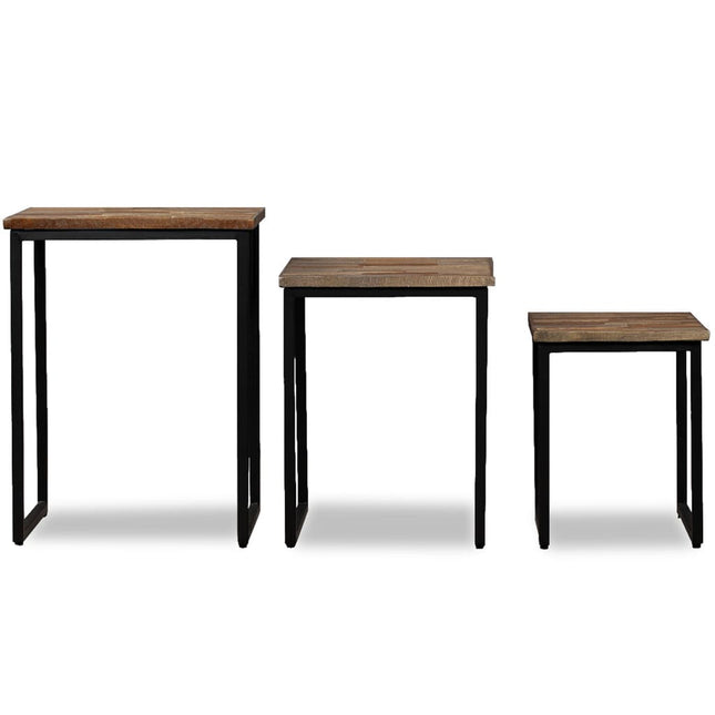 Ensemble De Table Basse Gigogne 3 Pcs Teck Massif Récupération