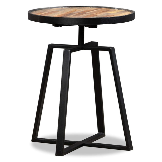 Table D'appoint Ronde Teck Massif De Récupération