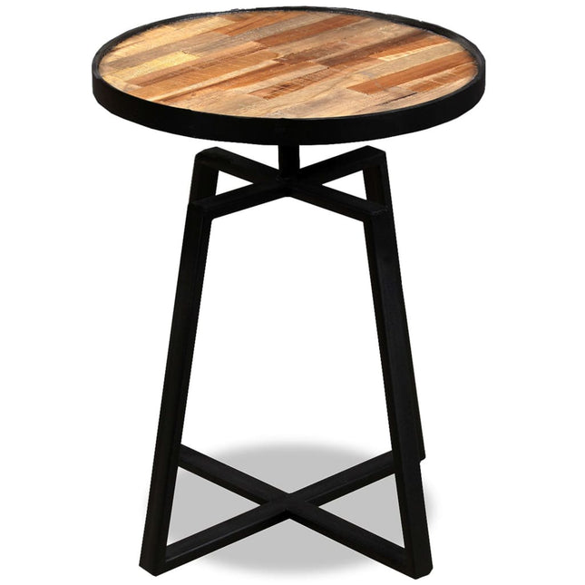 Table D'appoint Ronde Teck Massif De Récupération
