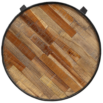 Table D'appoint Ronde Teck Massif De Récupération