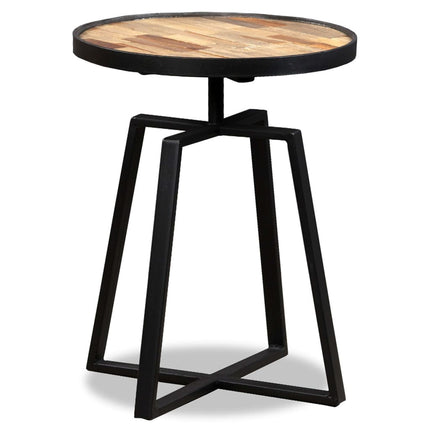 Table D'appoint Ronde Teck Massif De Récupération