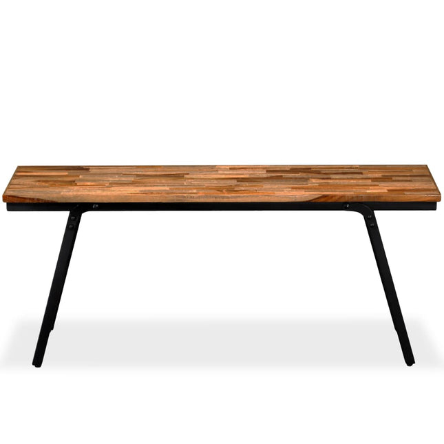 Banc Teck De Récupération Et Acier 110 X 35 X 45 Cm