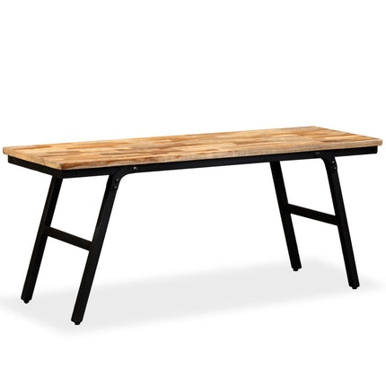Banc Teck De Récupération Et Acier 110 X 35 X 45 Cm