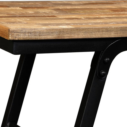 Banc Teck De Récupération Et Acier 110 X 35 X 45 Cm