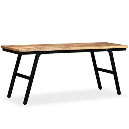 Banc Teck De Récupération Et Acier 110 X 35 X 45 Cm